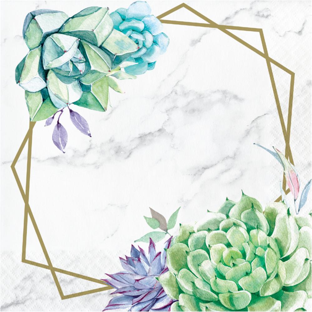 Geometric Succulents Tableware Theme