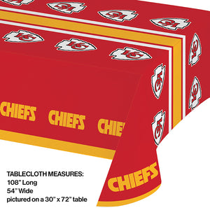 Kansas City Chiefs Plastic Table Cover, 54" x 102" Party Decoration