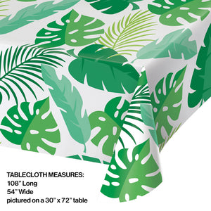 Palm Leaves Plastic Tablecover 54" X 108" Party Decoration