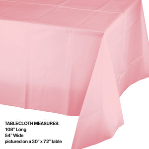 Classic Pink Tablecover Plastic 54" X 108" Party Decoration