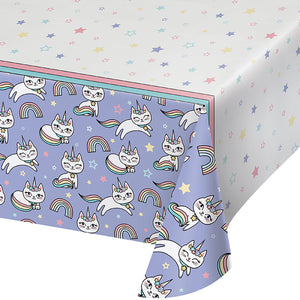 Sassy Caticorn Paper Tablecover 54" X 102" by Creative Converting