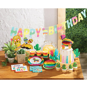 Fiesta Fun Shaped Banner With Twine, Happy Birthday Party Supplies