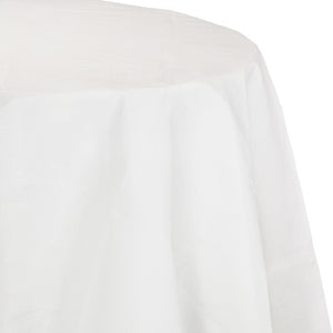 White Round Polylined TIssue Tablecover, 82" by Creative Converting