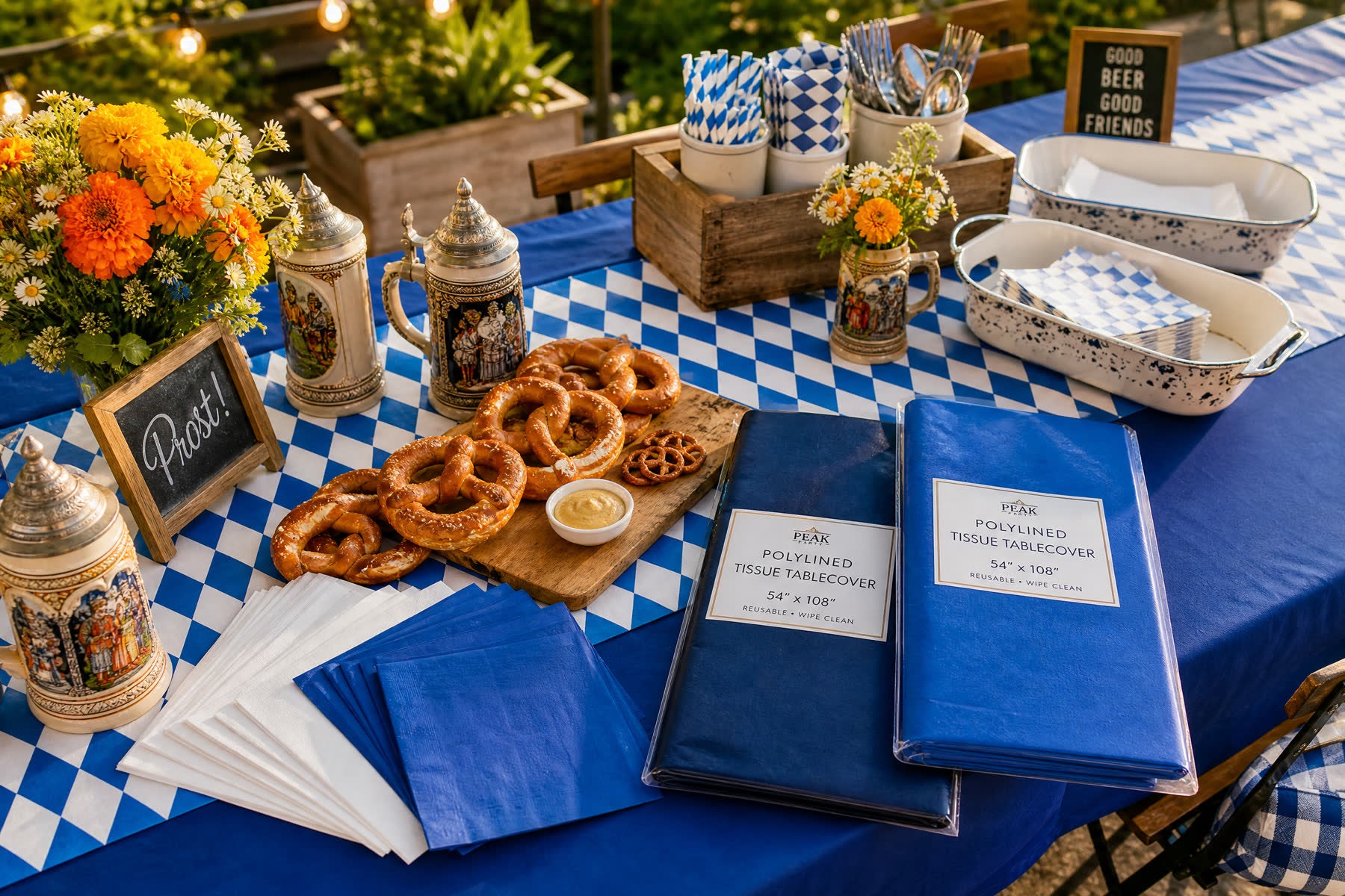 Oktoberfest party beer garden tableware and decor ideas