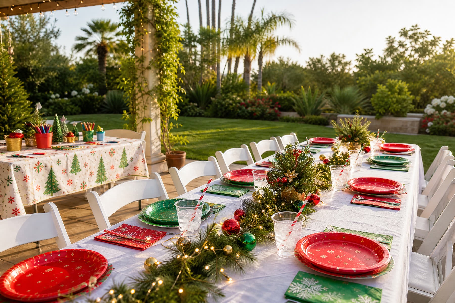 Christmas party decorations and menu ideas for July entertaining