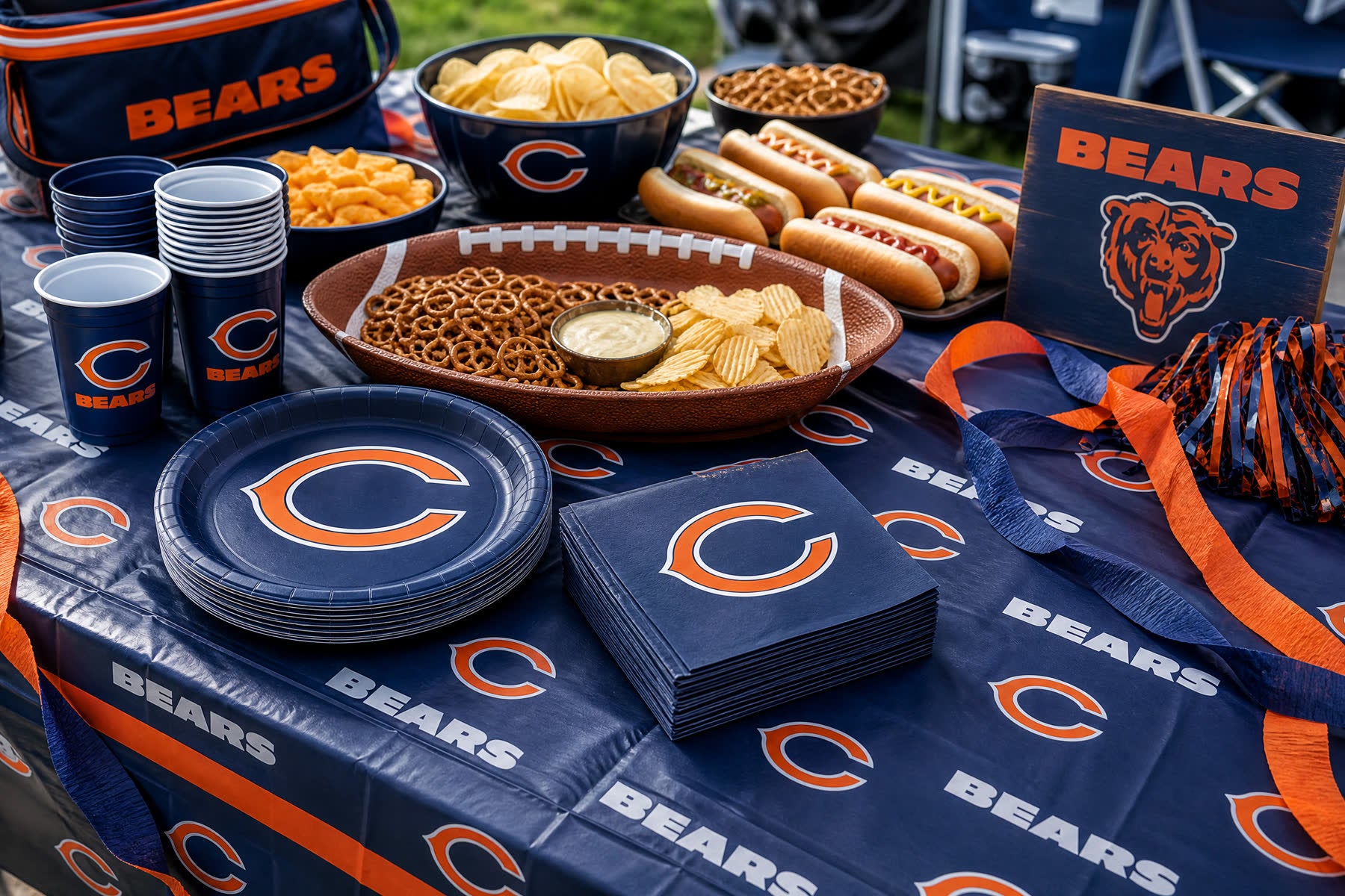 Chicago Bears tailgate party ideas and game day tableware to wow guests