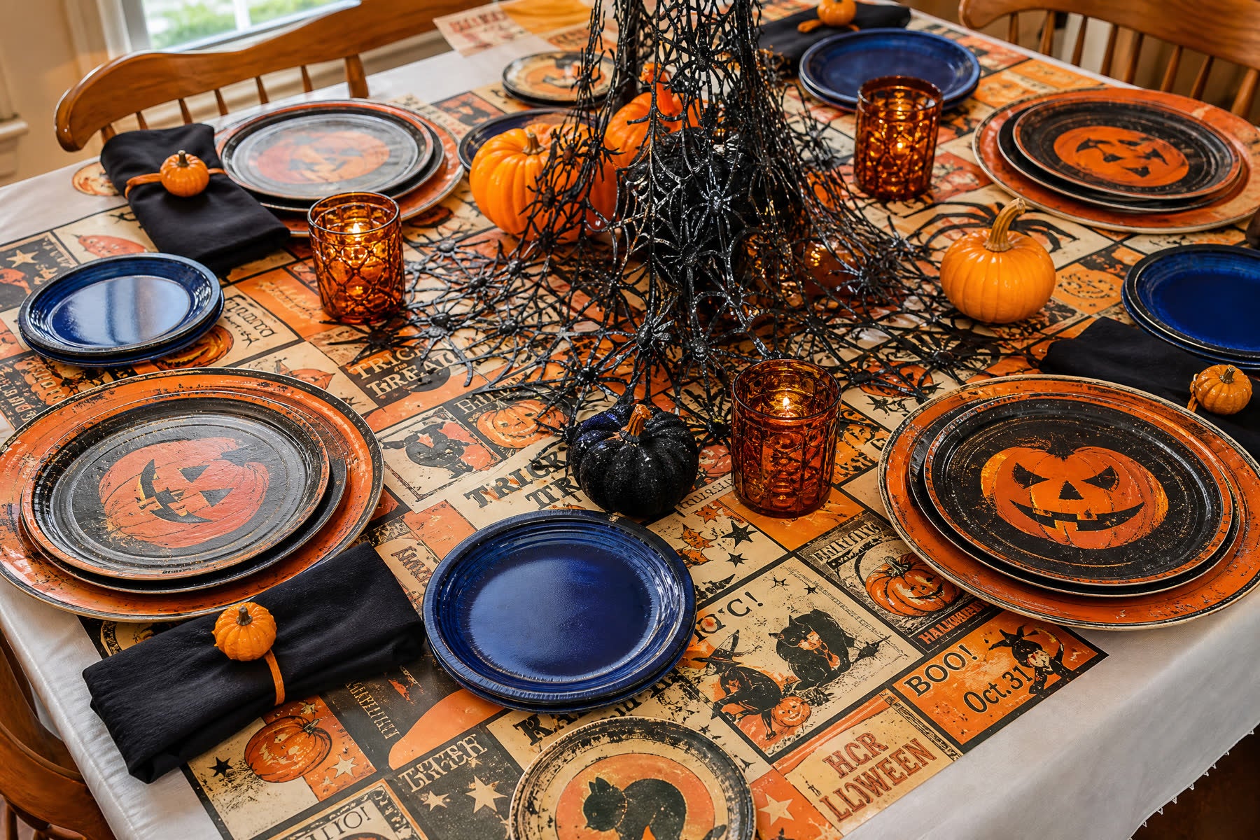 Vintage Halloween centerpiece ideas and retro tableware tips for Halloween decorations