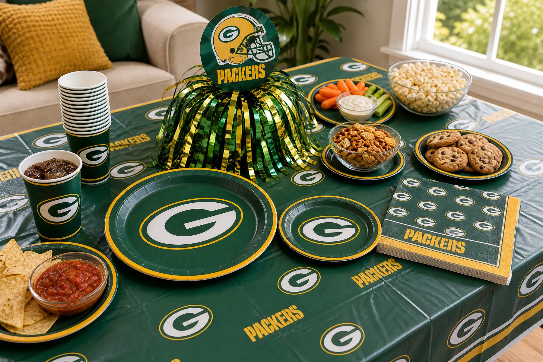Easy Green Bay Packers Hosting with Football Party Decorations