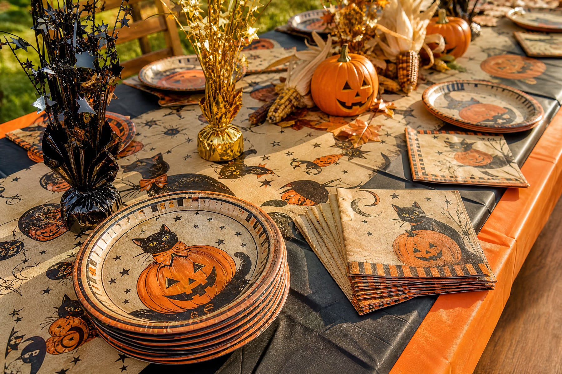 Vintage Halloween Decorations and Tableware Ideas for Retro Dinner Parties
