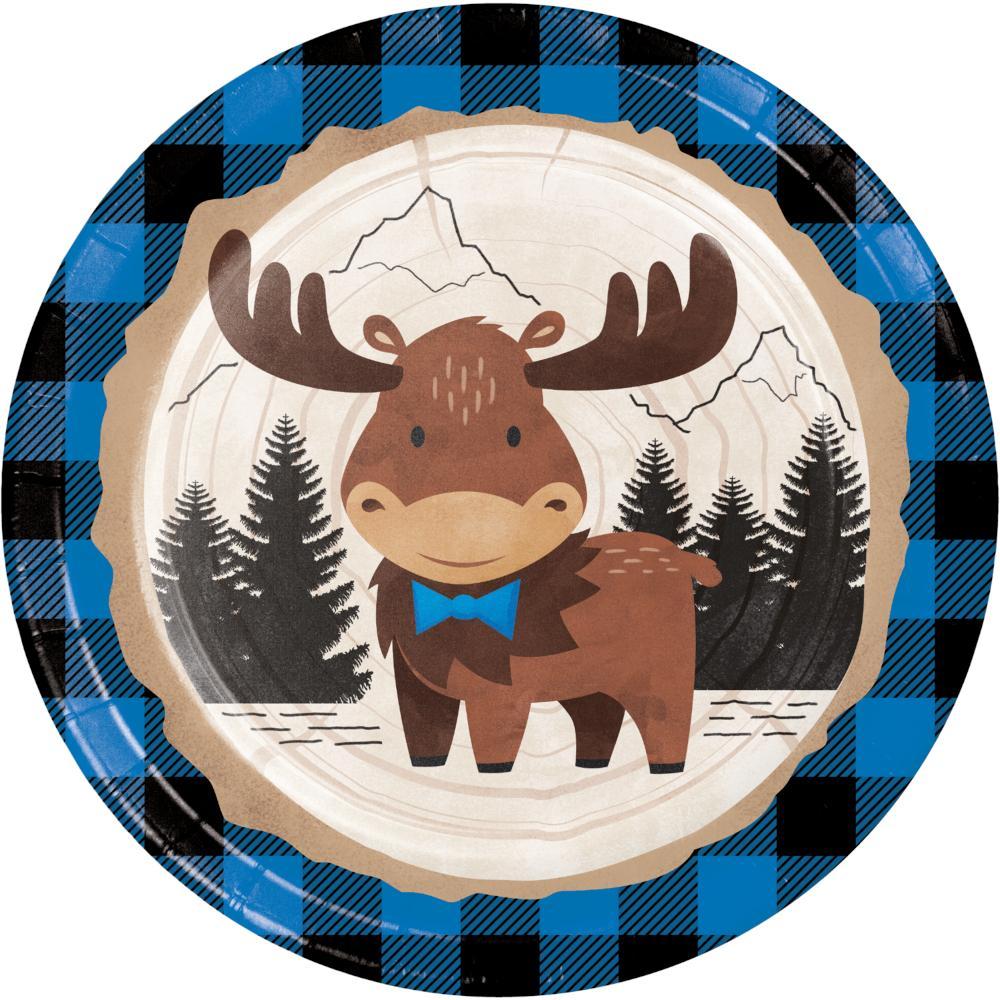 Moose Blue Buffalo Plaid Tableware Theme