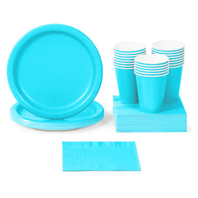 Bermuda Blue Solid Color Party Tableware