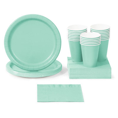 Fresh Mint Solid Color Party Tableware