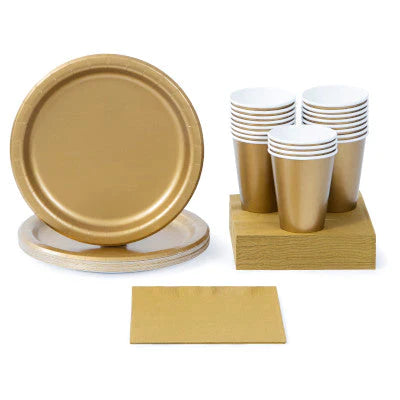 Solid Color Paper and Plastic Party Tableware