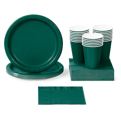 Hunter Green Solid Color Party Tableware