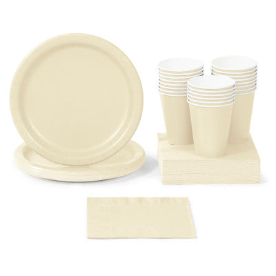 Ivory Solid Color Party Tableware