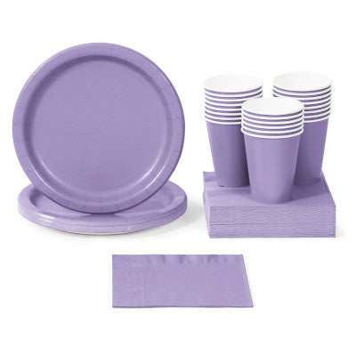 Luscious Lavender Solid Color Party Tableware