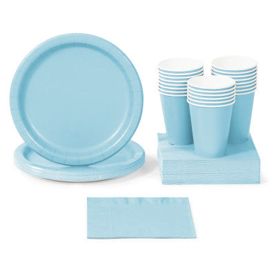 Pastel Blue Solid Color Party Tableware