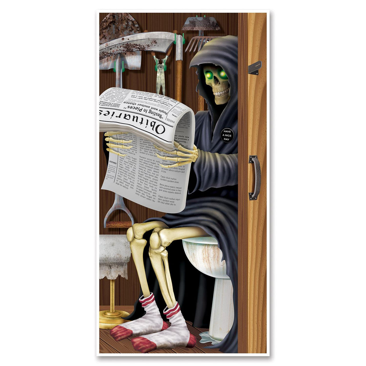 Halloween Grim Reaper Restroom Door Cover - Bulk 12 Pack