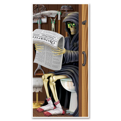 Halloween Grim Reaper Restroom Door Cover - Bulk 12 Pack