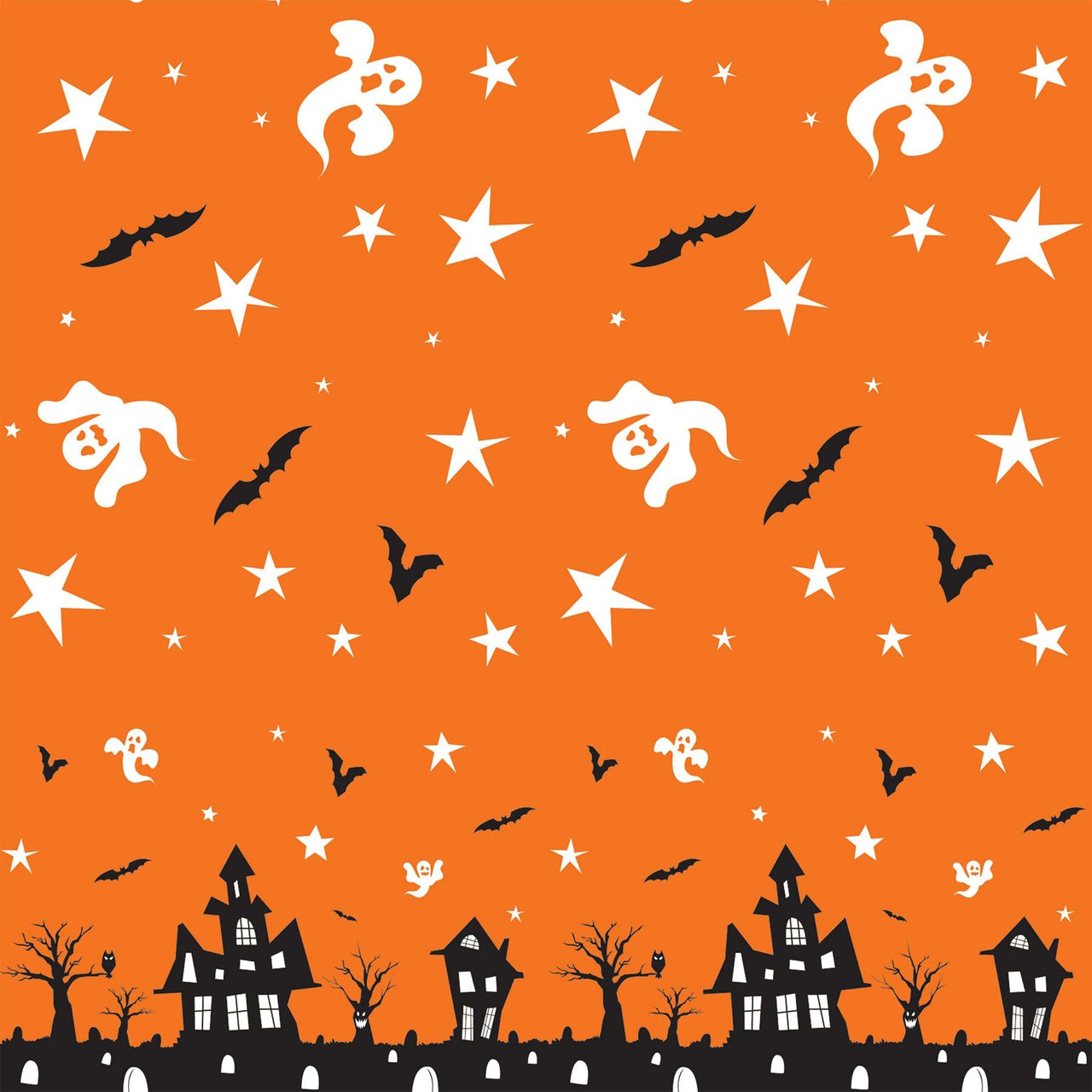 Bulk Halloween Party Haunted House Tablecover (Case of 12) by Beistle