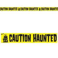 Halloween Caution Haunted Party Tape 20 ft Roll - Bulk 12 Pack