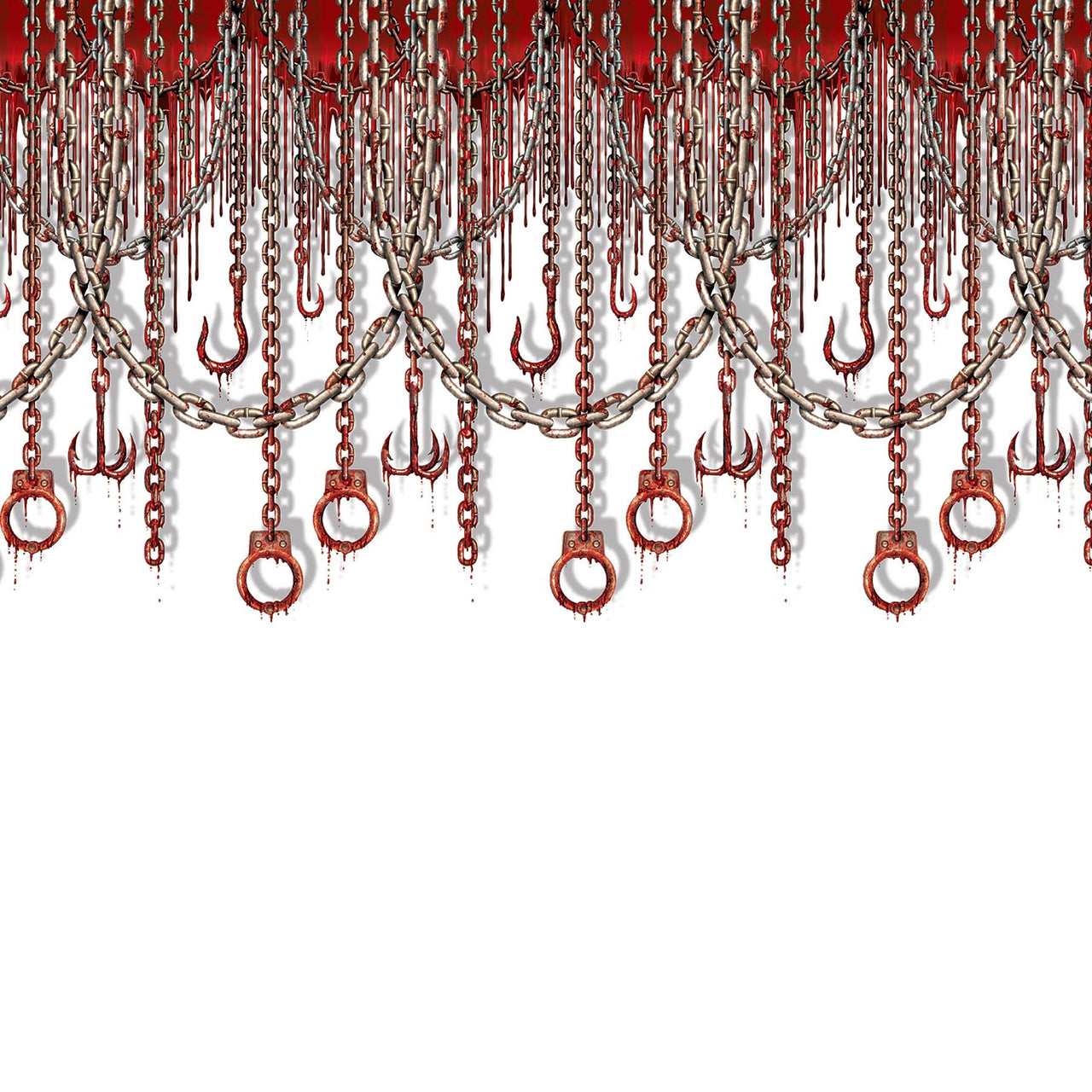 Halloween Bloody Chains/Hooks Backdrop - Bulk 6 Pack