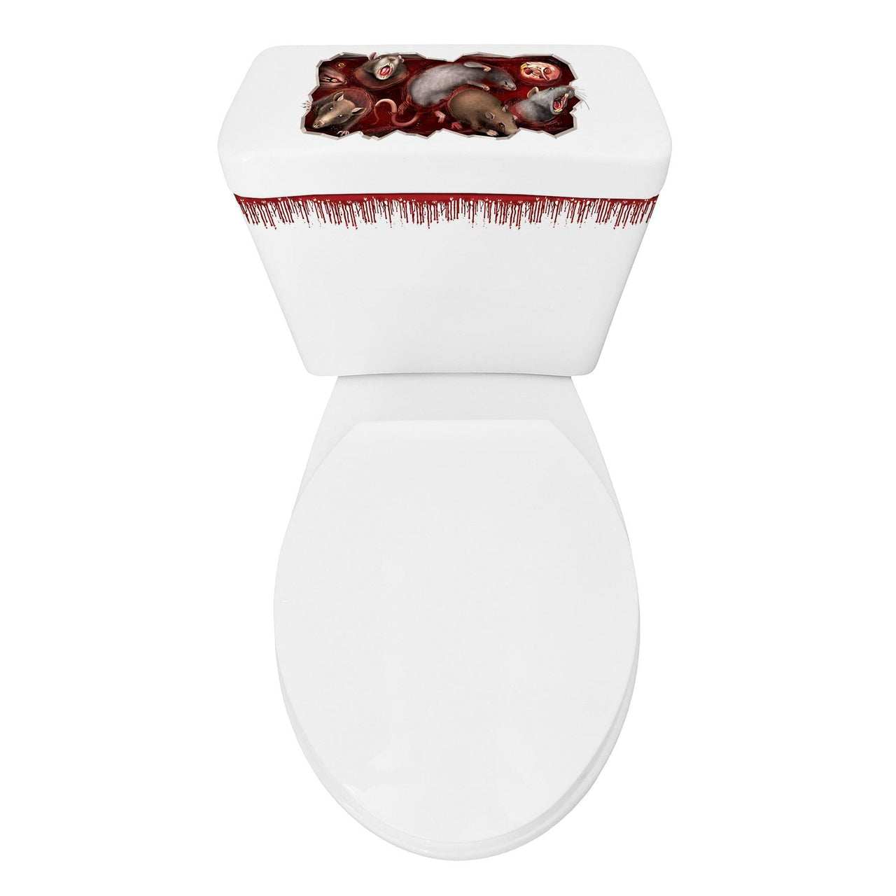 Bloody Rats Toilet Tank Peel 'N Place Clings, party supplies, decorations, The Beistle Company, Halloween, Bulk, Holiday Party Supplies, Halloween Party Supplies, Halloween Party Decorations, Halloween Clings and Magnets