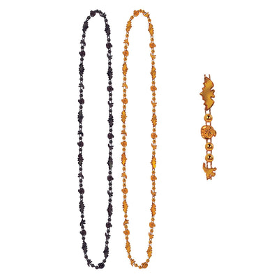 Halloween Bead Necklaces, Asst orange/black - Bulk 24 Pack