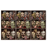 Halloween Scary Heads Backdrop - Bulk 6 Pack