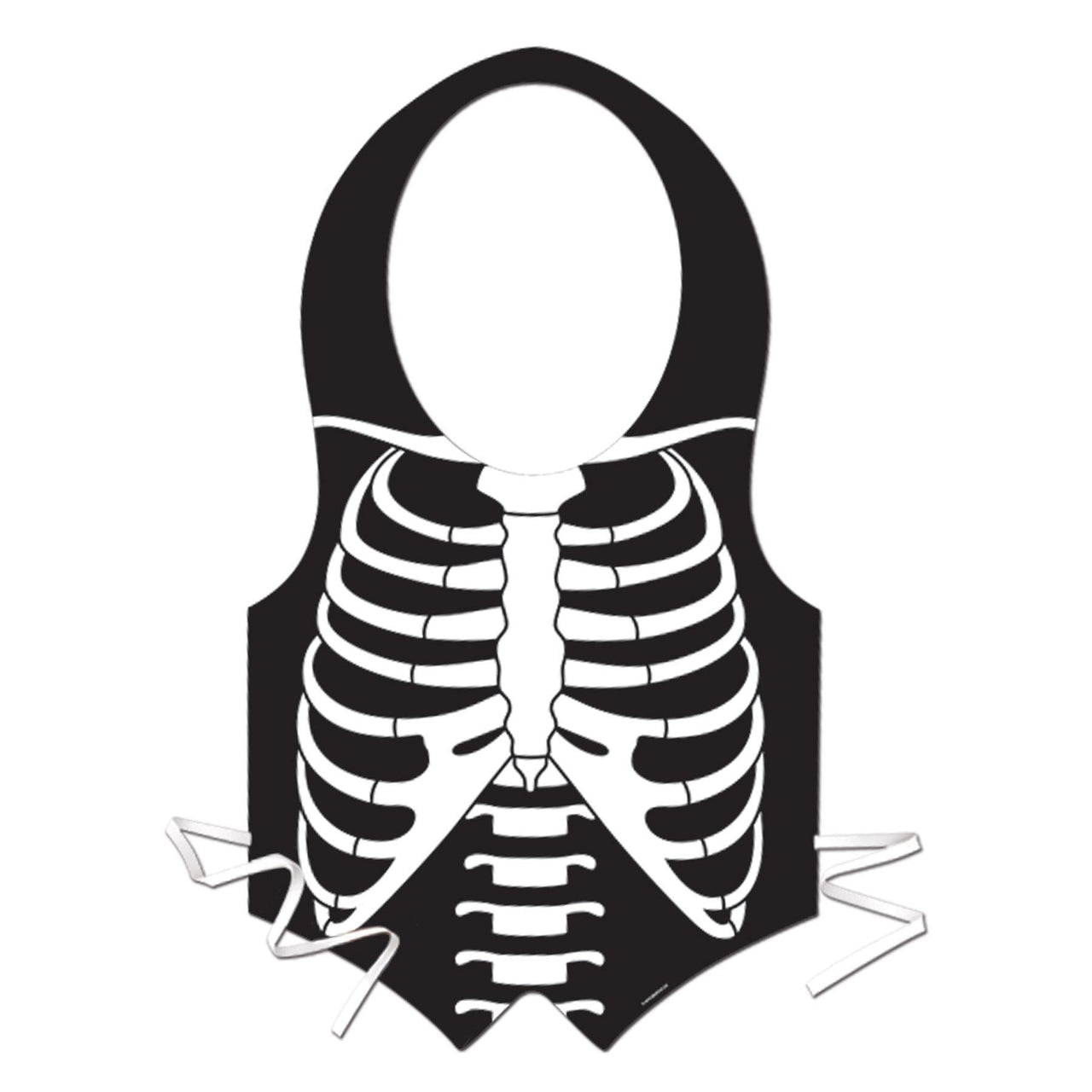 Halloween Plastic Skeleton Rib Cage Vest - Bulk 24 Pack