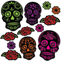 Day Of The Dead Sugar Skull Cutouts - Bulk 144 Pack