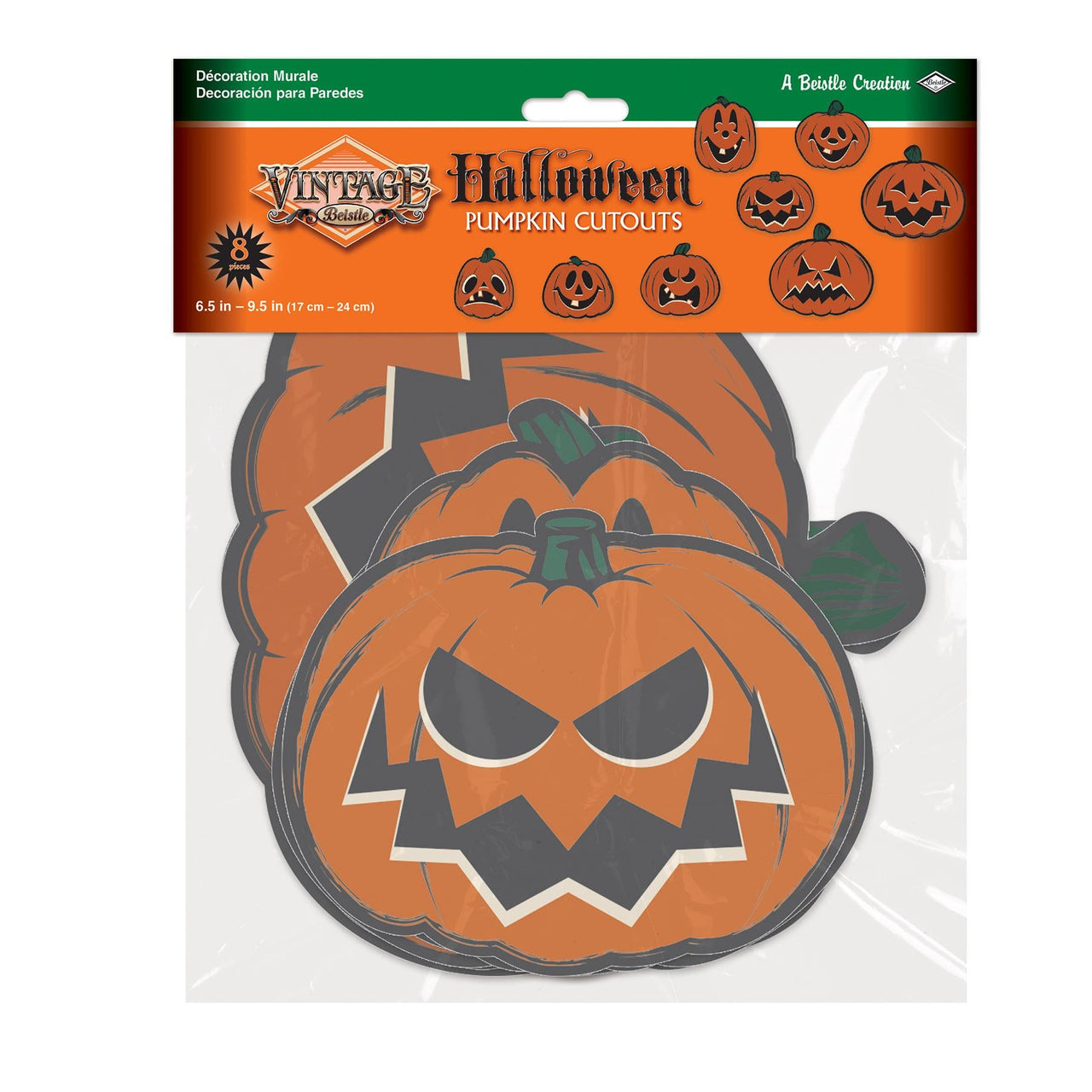Bulk Vintage Halloween Pumpkin Cutouts (Case of 96) by Beistle