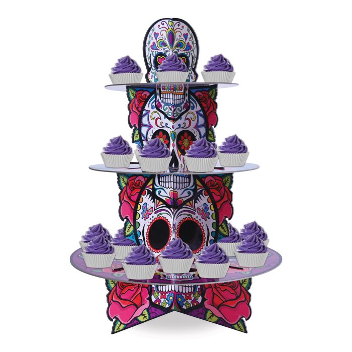 12 Pack Bulk Day Of The Dead Cupcake Stand
