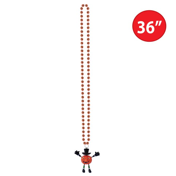 12 Pack Bulk Beads Necklace w/Bobble J-O-L Man Medallion