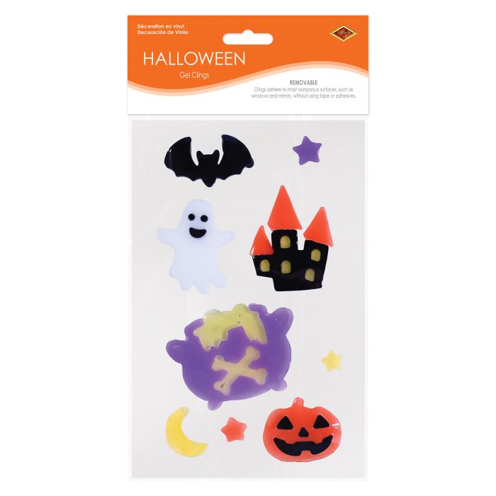 12 Pack Bulk Spooky Halloween Gel Clings for Window Decor - view 5