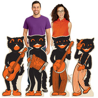 16 Pack Bulk Vintage Halloween Scat Cat Band Stand-Ups