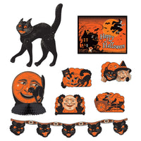 Vintage Halloween Decorama Kit - Spooky Retro Decor (8 Pcs)