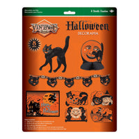 6 Pack Bulk Vintage Halloween Decorama Kit Spooky Retro Decor