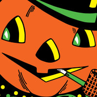Vintage Halloween Cat & Jack-O'-Lantern Stand-Up Decorations (2-Pack)