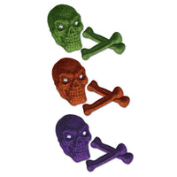 Halloween Glittered Plastic Skull/Bones 3 Piece Set - Bulk/12 Sets