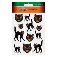 12 Packs Bulk Vintage Halloween Black Cat Stickers 4/Pack
