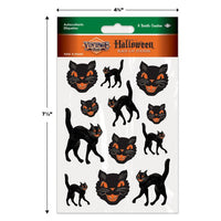 12 Packs Bulk Vintage Halloween Black Cat Stickers 4/Pack