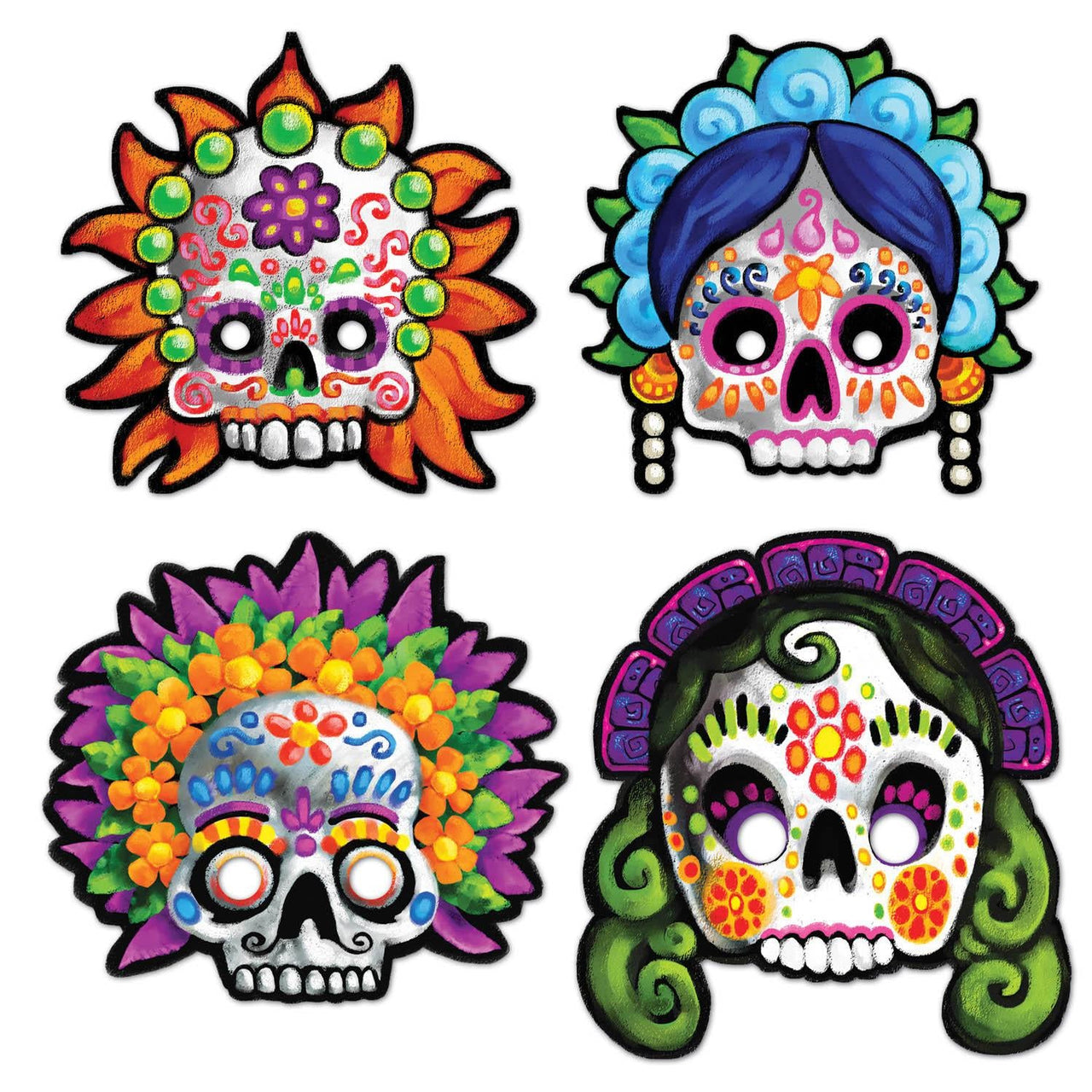 Day Of The Dead Masks - Bulk/48 Masks