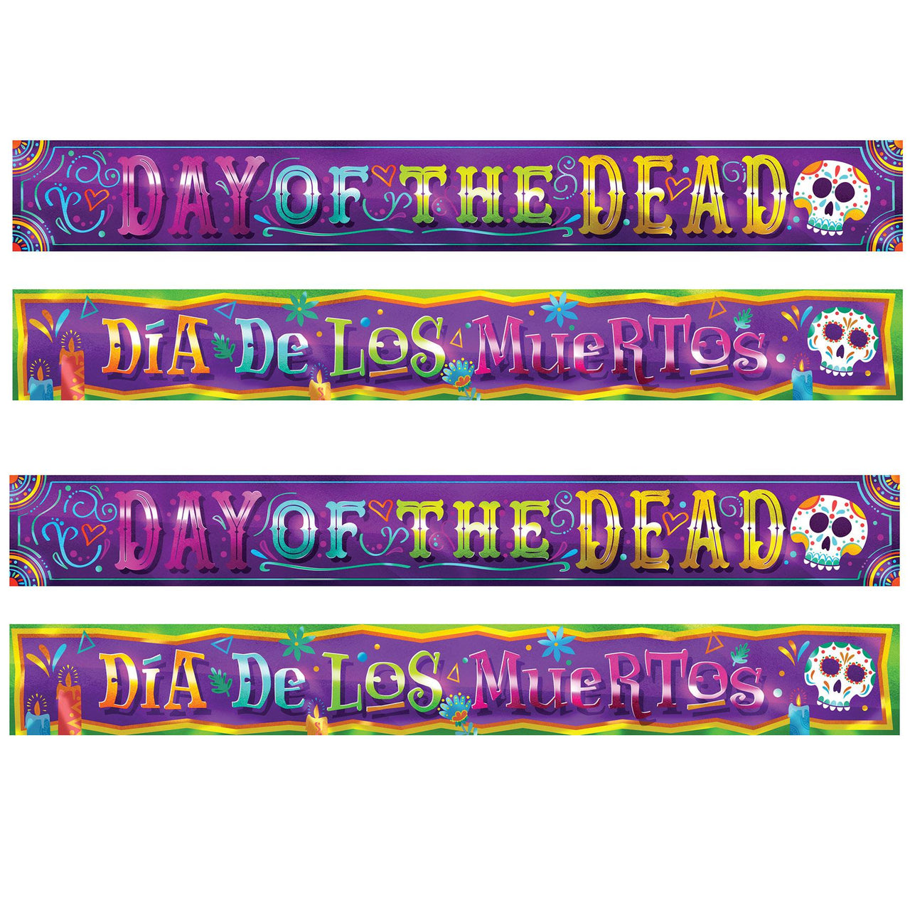 Beistle Day Of The Dead Metallic Banner Set