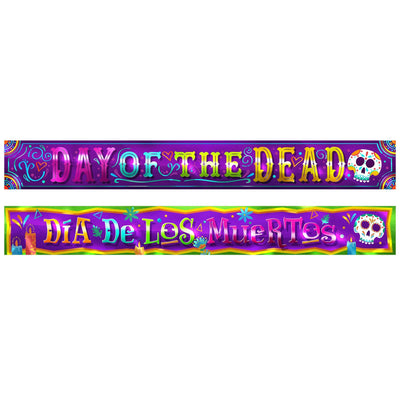 Day Of The Dead Metallic Banner Set - Bulk 12 Pack