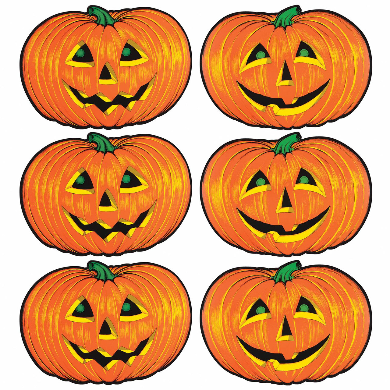 Halloween Jack-O-Lantern Cutouts - Bulk 72 Pack