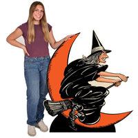 Vintage Halloween Witch & Moon Stand-Up Decoration