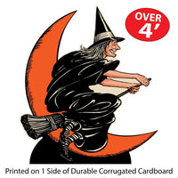Vintage Halloween Witch & Moon Stand-Up Decoration