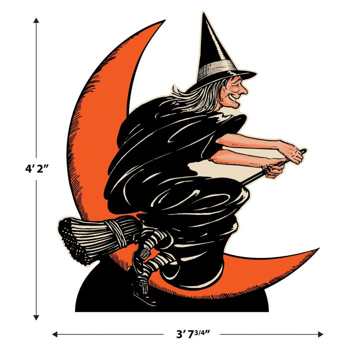 Vintage Halloween Witch & Moon Stand-Up Decoration