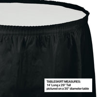 Black Velvet Plastic Tableskirt, 14' X 29